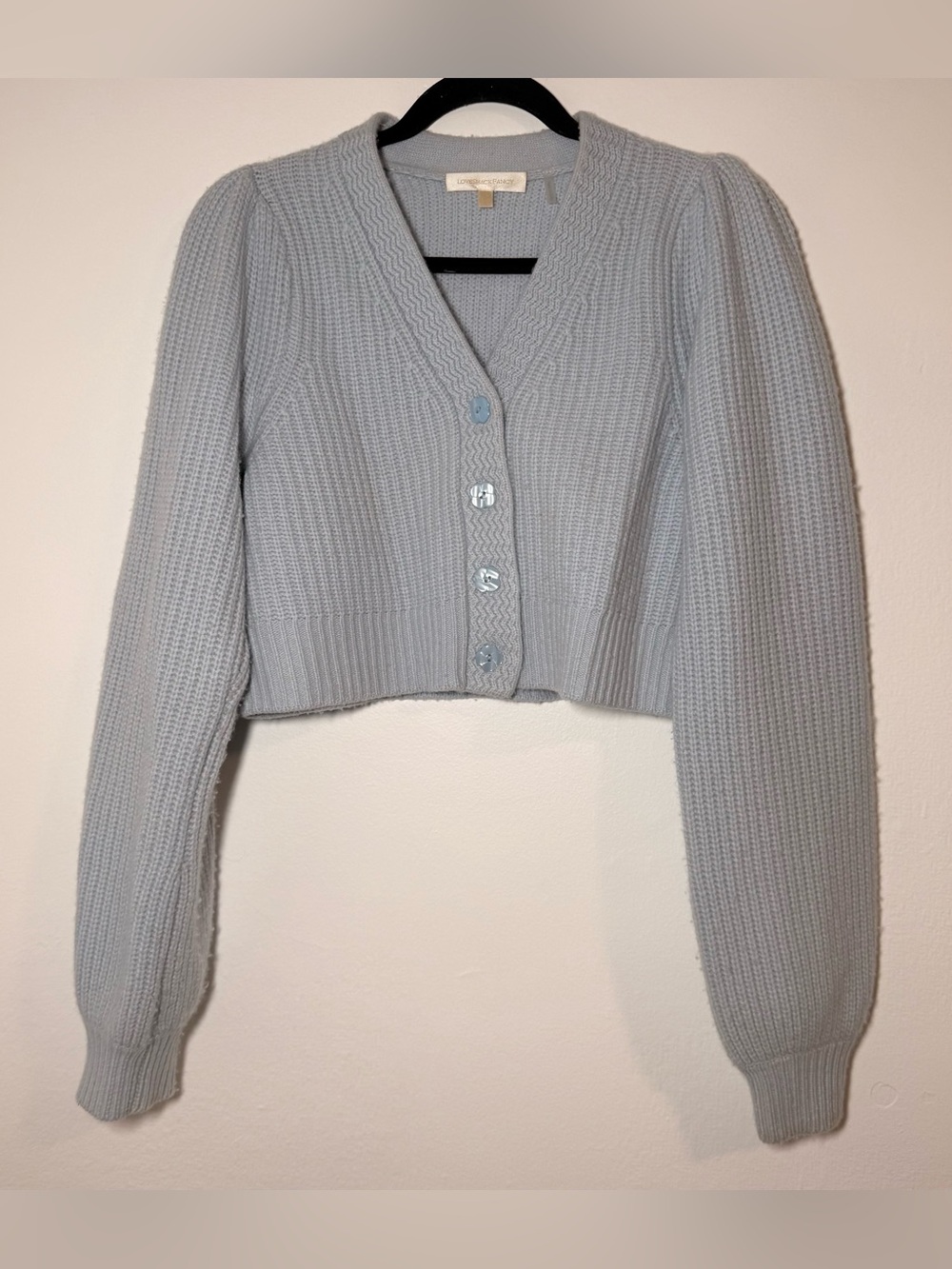LoveShackFancy Wool cashmere Cardigan in Dreamy Blue Sweater size small s